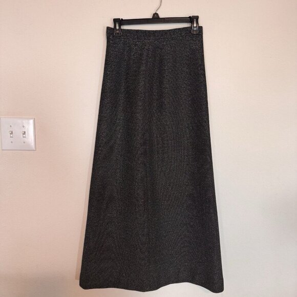 RARE Vintage 1960s ALEX COLEMAN California Maxi Skirt Size Small Glitter Black - Picture 4 of 12